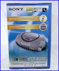 NIB Sony CFD-S350 Portable CD Cassette Player AM / FM Stereo Radio with Remote js