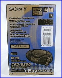 NIB Sony CFD-S350 Portable CD Cassette Player AM / FM Stereo Radio with Remote js