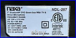 Naxa 7 Bluetooth DVD Boombox With TV & Wired Microphone Model# NDL-287