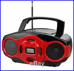 Naxa NPB-264 Portable Mini MP3/CD Boombox with AM/FM Radio and USB Player Red