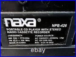 Naxa NPB-426 Portable CD Player with AM-FM Stereo Radio Cassette Player-Recor