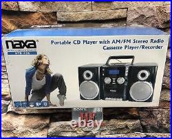 Naxa NPB-426 Portable CD Player with AM-FM Stereo Radio Cassette Player-Recorder
