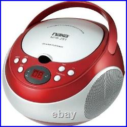 Naxa NPB251RD Portable CD Player with AM/FM Radio (Red)