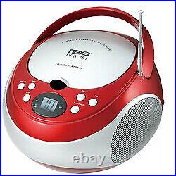 Naxa Portable CD Player with AM/FM Stereo Radio- Red