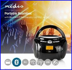 Nedis Bluetooth CD Player Portable Boombox Fm Radio Usb Playback Aux Line In