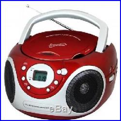 New Supersonic SC-505CD Portable AM/FM Radio CD Player Red Boombox Stereo System