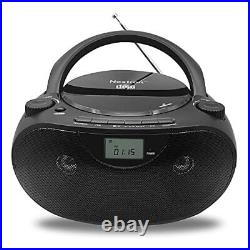 Nextron Portable Bluetooth CD Player Boombox with AM/FM Radio Stereo (Black)
