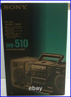Nice Rare New / NOS Sony CFD-510 Portable AM/FM Cassette CD Player Boombox USA
