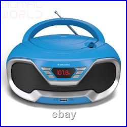 Oakcastle CD200 Portable CD Player Boombox with Bluetooth & FM Radio, Blue