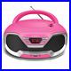 Oakcastle CD200 Portable CD Player Boombox with Bluetooth & FM Radio, Pink