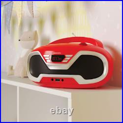 Oakcastle CD200 Portable CD Player Boombox with Bluetooth & FM Radio, Red