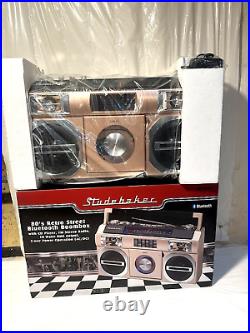PINK Studebaker SB2145RG 80s Retro Street Bluetooth Boombox CD Player MIB