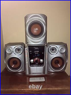 Panasonic BOOMBOX Stereo SA-AK640 5-Disc Changer SPEAKERS Tape CD Remote Read