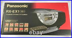 Panasonic Portable Boombox CD AM/FM Stereo Cassette remote Blue CD-R/RW RX-EX1