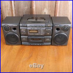 Panasonic RX-DS750 Portable FM/AM Stereo CD Cassette Player BOOMBOX Tested Works
