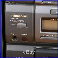 Panasonic RX-DS750 Portable FM/AM Stereo CD Cassette Player BOOMBOX Tested Works