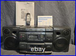 Panasonic RX-DS750 boombox radio With REMOTE AM/FM CD 3 disc TESTED & WORKS