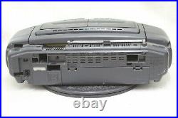Panasonic RX-DT37 Portable Boombox Radio Dual Cassette and CD Player