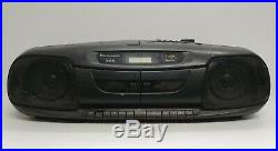 Panasonic RX-DT401 Portable Stereo Boombox CD Player AM/FM Radio Double Cassette