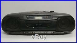 Panasonic RX-DT401 Portable Stereo Boombox CD Player AM/FM Radio Double Cassette