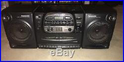 Panasonic RX-DT600 BoomBox Dual Cassette CD Player AM/FM Radio Portable Stereo