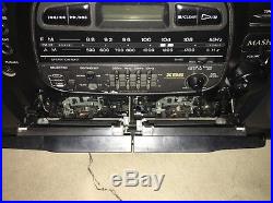 Panasonic RX-DT600 BoomBox Dual Cassette CD Player AM/FM Radio Portable Stereo