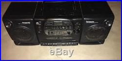 Panasonic RX-DT600 BoomBox Dual Cassette CD Player AM/FM Radio Portable Stereo