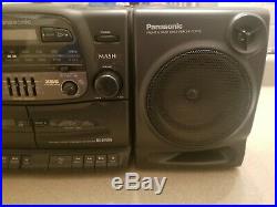 Panasonic RX-DT600 Dual Cassette CD Player AM/FM Portable Radio Boom Box Vintage