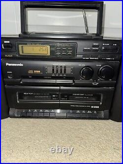 Panasonic RX-DT610 Portable Dual Tape Deck & CD System Detachable Speakers 1993