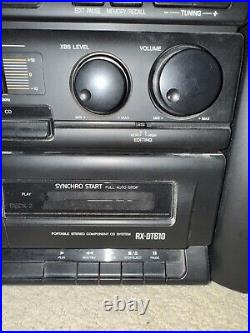 Panasonic RX-DT610 Portable Dual Tape Deck & CD System Detachable Speakers 1993