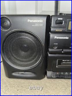 Panasonic RX-DT610 Portable Dual Tape Deck & CD System Detachable Speakers 1993