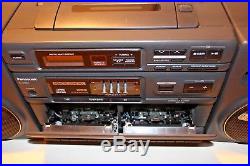 Panasonic RX-DT650 Boom Box Dual Cassette Player, CD, AM/FM Portable Stereo NICE