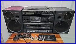 Panasonic RX-DT680 4spkr 4 amp Portable Boombox Radio CD & Dual Cassette Decks