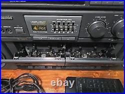 Panasonic RX-DT680 4spkr 4 amp Portable Boombox Radio CD & Dual Cassette Decks