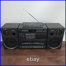 Panasonic RX-DT680 Portable Boombox Radio CD Cassette System Tested READ