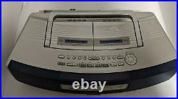 Panasonic RX-ED50 Portable Stereo System Boombox Radio CD Twin Cassette Player