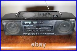 Panasonic RX-FD75 Stereo Boombox Dual Cassette Recorder CD Power Cord Vintage