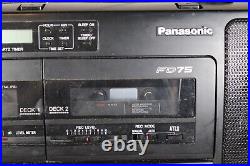 Panasonic RX-FD75 Stereo Boombox Dual Cassette Recorder CD Power Cord Vintage