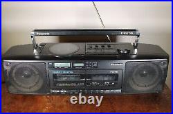 Panasonic RX-FD75 Stereo Boombox Dual Cassette Recorder CD Power Cord Vintage