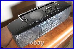 Panasonic RX-FD75 Stereo Boombox Dual Cassette Recorder CD Power Cord Vintage