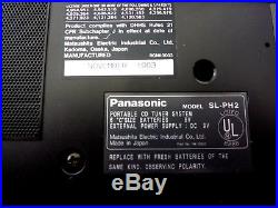 Panasonic SL-PH2 Portable CD Player AM/FM Tuner & Clock System Made in Japan