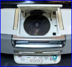 Panasonic W Radio Cassette CD MD Player AM FM Boombox White RX-MDX81