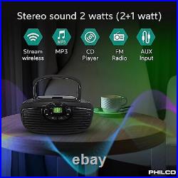 Philco Boombox Portable CD Player with Bluetooth, USB Playback and Player