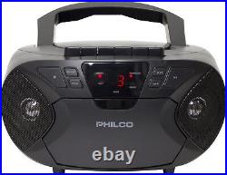 Philco Portable Bluetooth Boombox with CD and Cassette Player Cassette Recorde