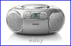 Philips AZ127/05 Silver/white Portable CD/Cassette Player with FM Radio and