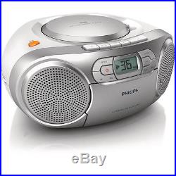 Philips AZ127 Portable Boombox CD-R/CD-RWithDeck Cassete Tape Player FM radio