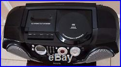 Philips AZ2045 CD Player FM/AM Radio Cassette Portable Stereo System Boombox