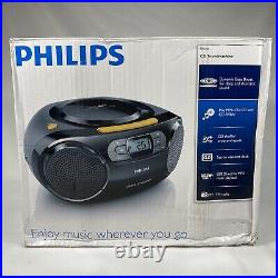 Philips AZ328 Stereo CD Cassette Player, Portable Boombox, USB, FM, MP3, Tape