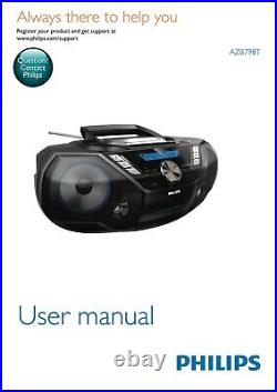 Philips AZB798T/12 Boombox DAB+ CD, Cassette USB Portable Player Black