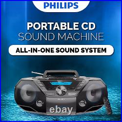 Philips Portable CD Player Boombox Bluetooth with Cassette Player All in One Pow